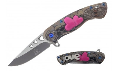Falcon 7.75"  Flames Spring Assisted Pocket Knife KS3615CH Falcon 7.75"  Flames Spring Assisted Pocket Knife KS3615CH